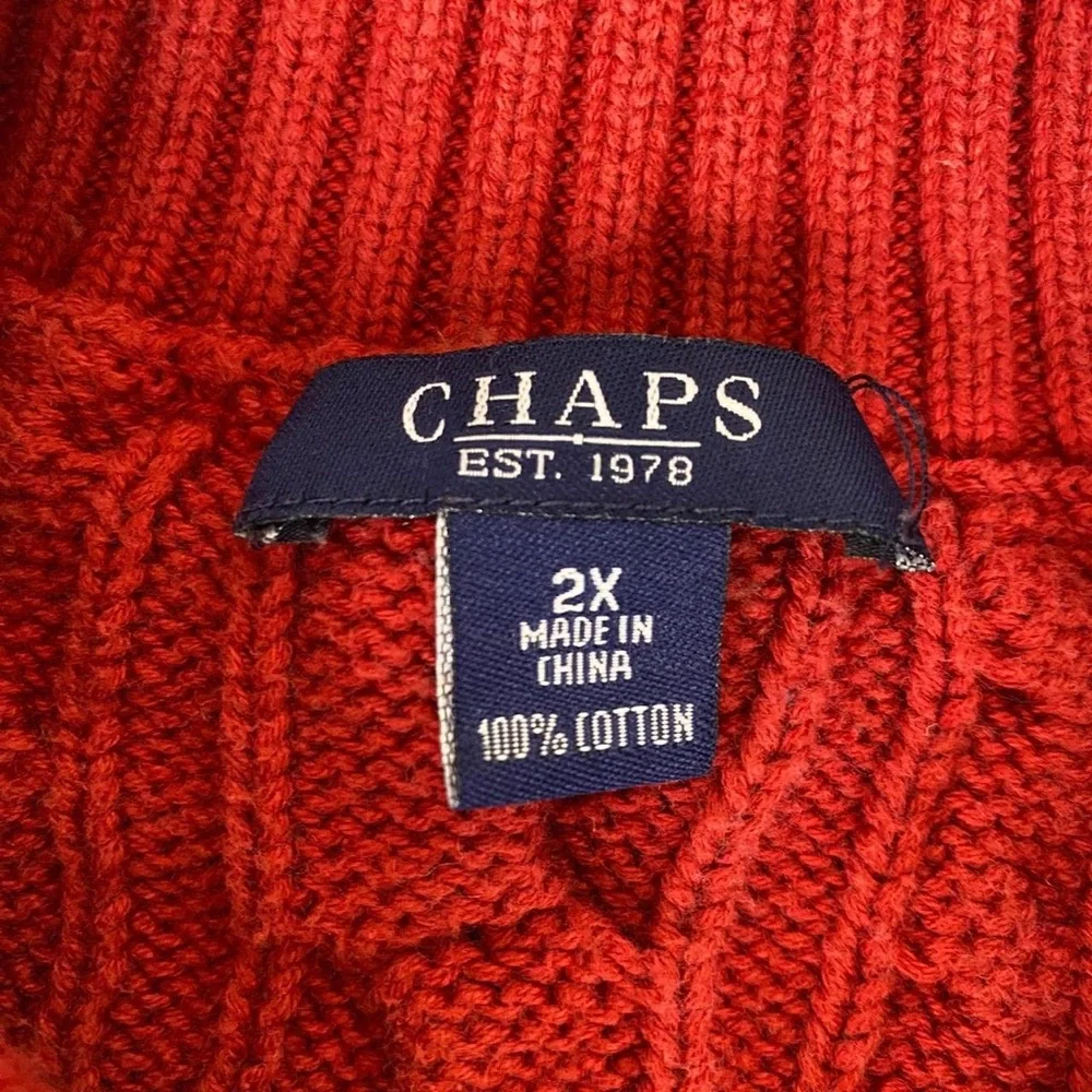 Chaps Vibrant Red Turtleneck Sweater - Picture 2 of 2